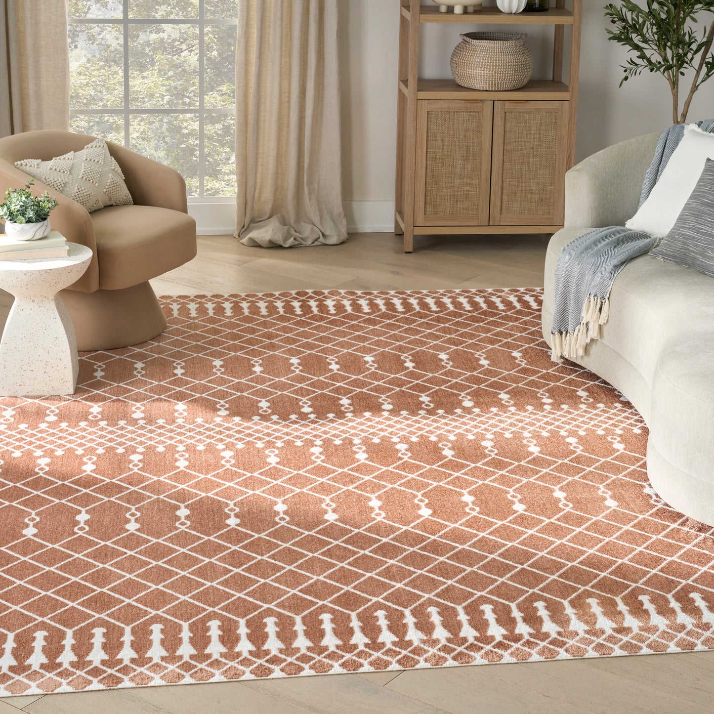 Nourison Home Astra Machine Washable  Copper  Transitional