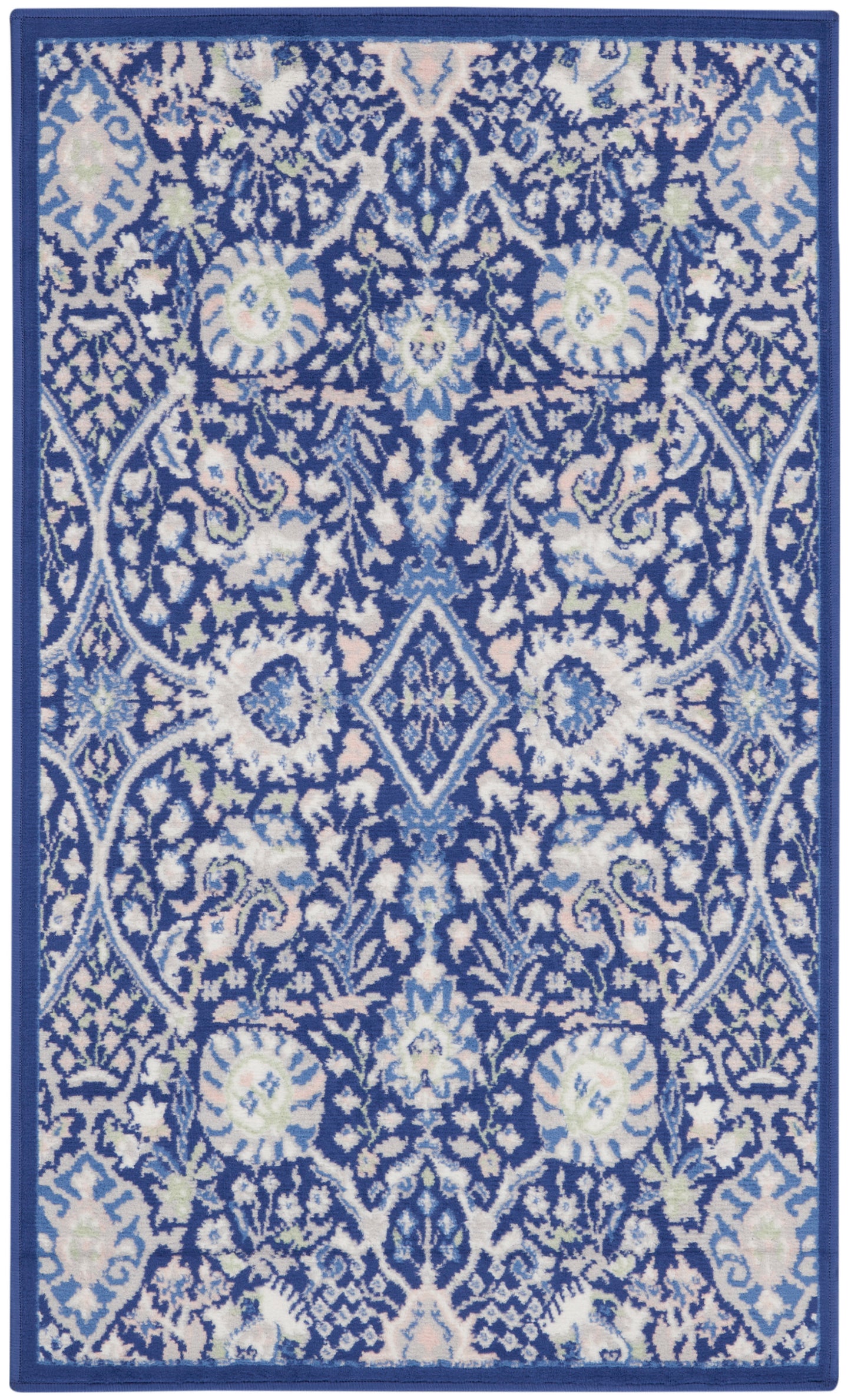 Nourison Home Whimsicle WHS10 Navy Multicolor Traditional Power-loomed Rug