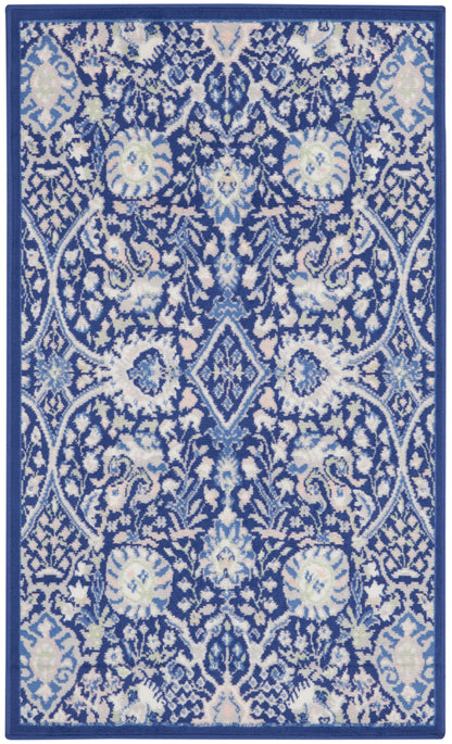 Nourison Home Whimsicle WHS10 Navy Multicolor Traditional Power-loomed Rug