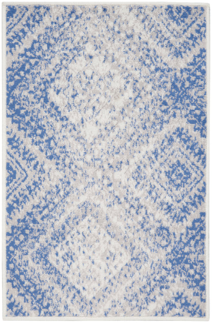 Nourison Home Whimsicle WHS17 Ivory Blue Contemporary Power-loomed Rug