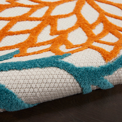 Nourison Home Aloha  Turquoise Multicolor  Contemporary