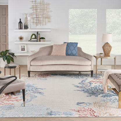 Nourison Home Seaside  Ivory Multicolor  Contemporary