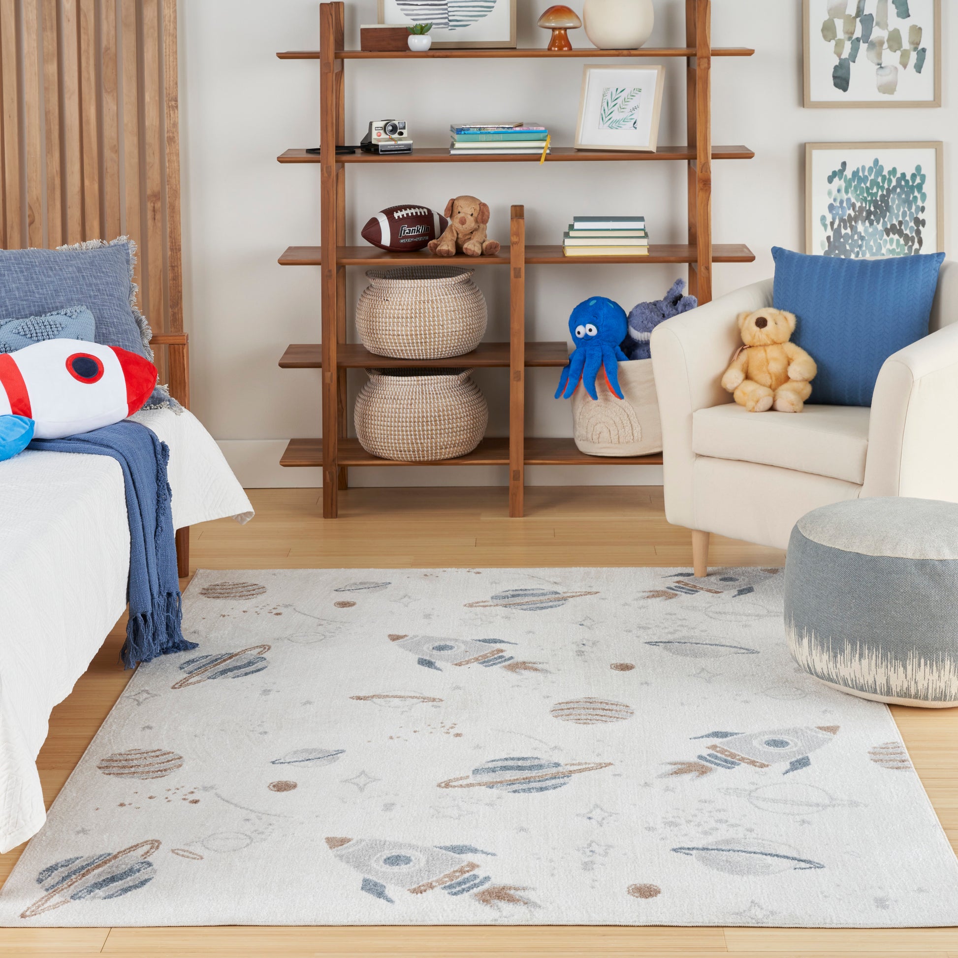 Nourison Home Astra Machine Washable  Ivory Multicolor  Contemporary