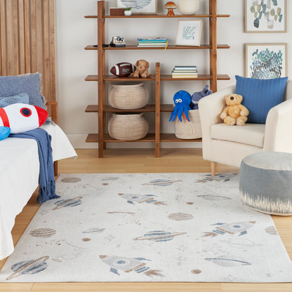 Nourison Home Astra Machine Washable  Ivory Multicolor  Contemporary