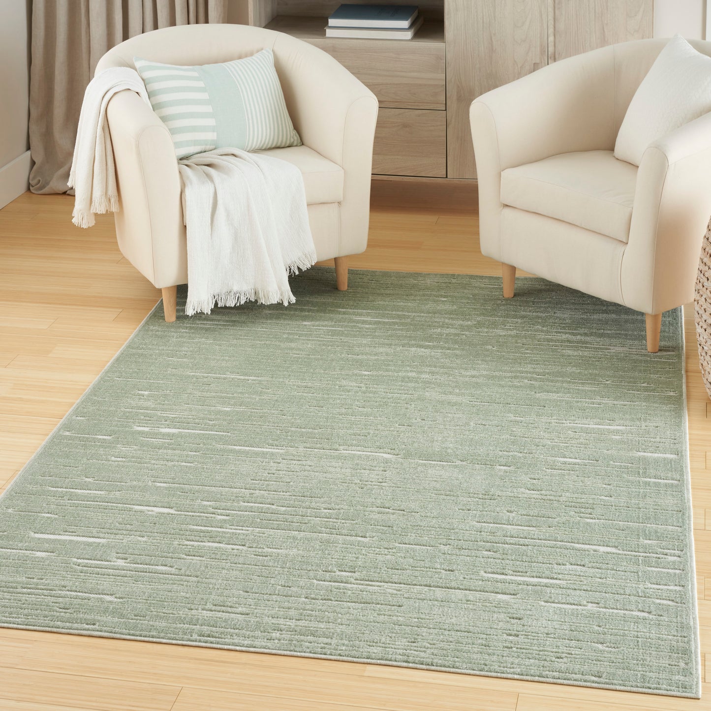 Nourison Home Care Free  Green  Contemporary