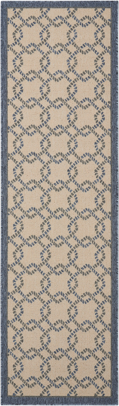 Nourison Home Caribbean CRB16 Ivory Blue Transitional Power-loomed Rug