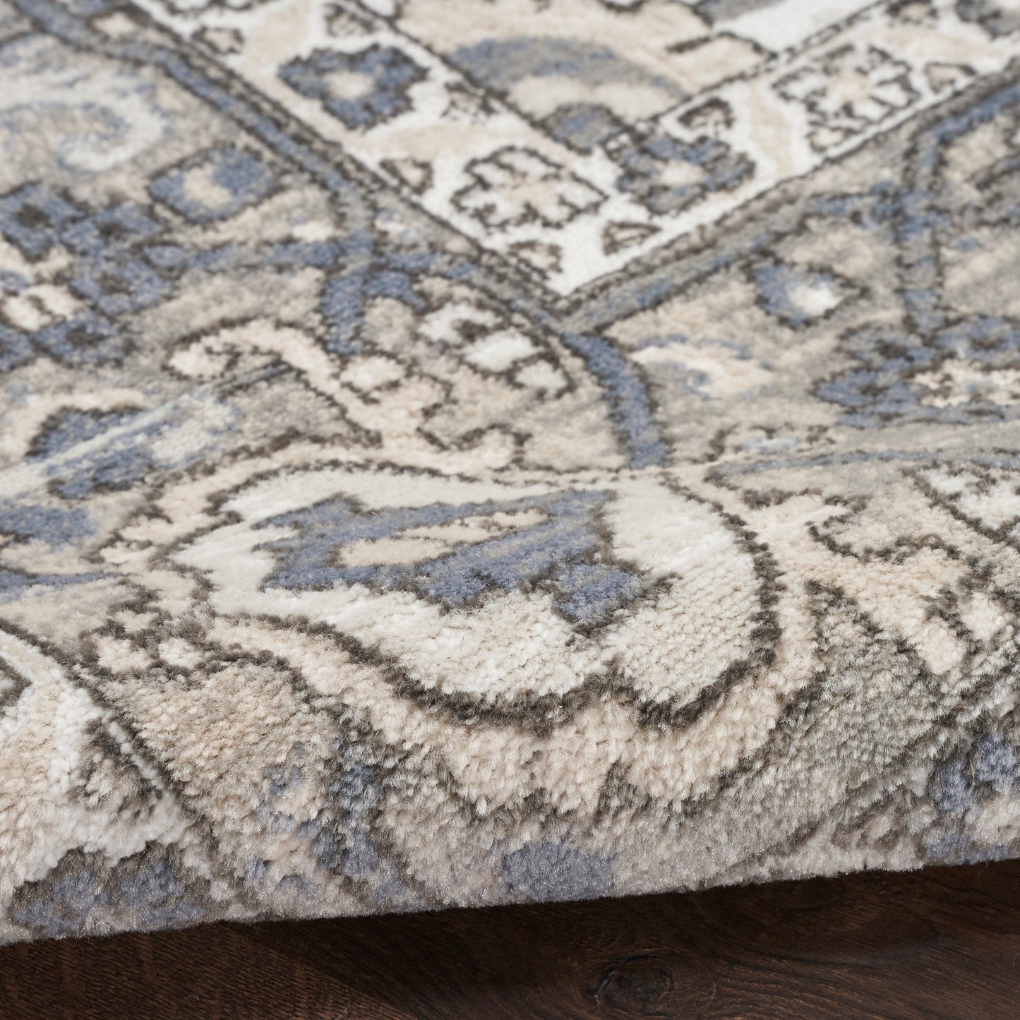 Nourison Home Quarry  Ivory Blue  Transitional