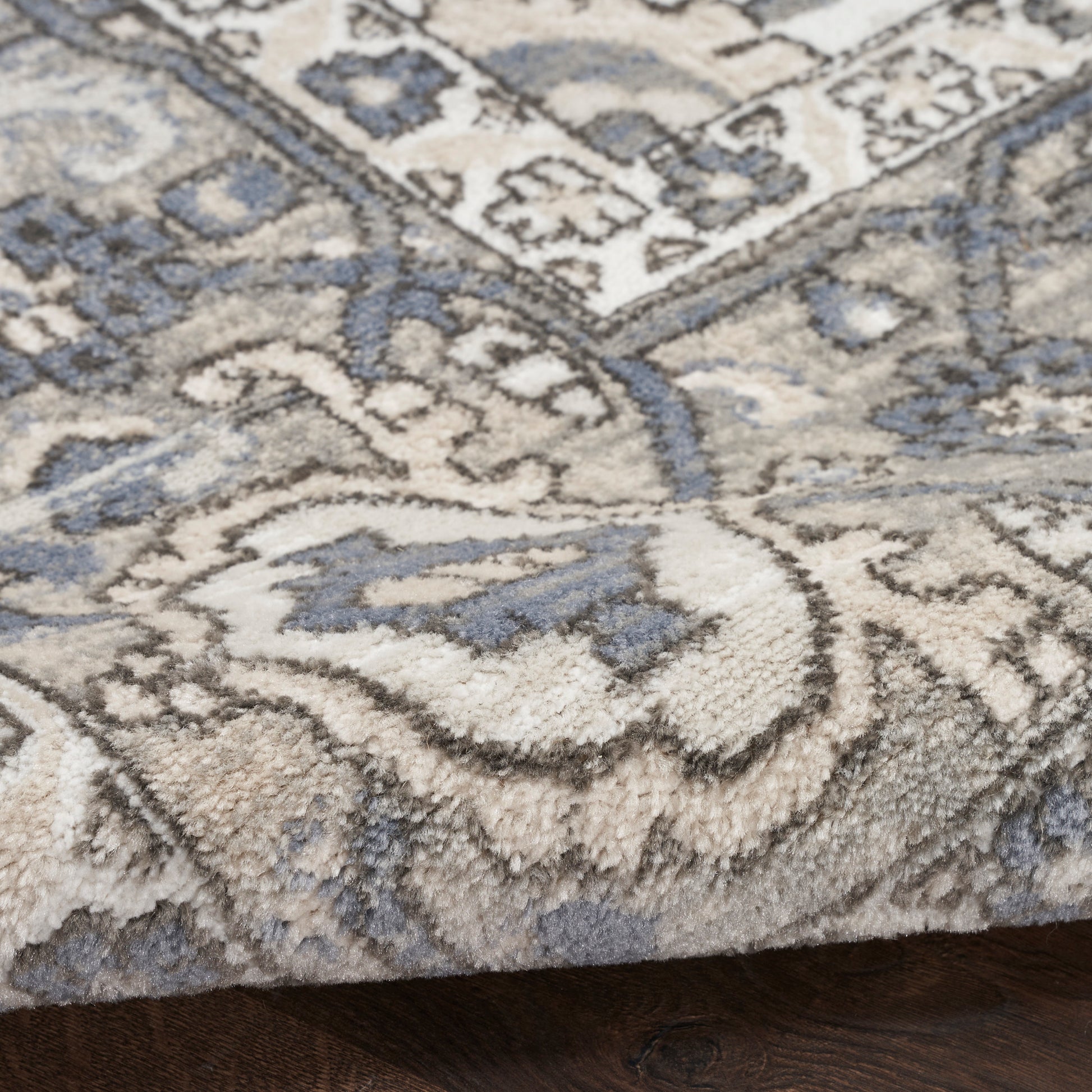 Nourison Home Quarry  Ivory Blue  Transitional