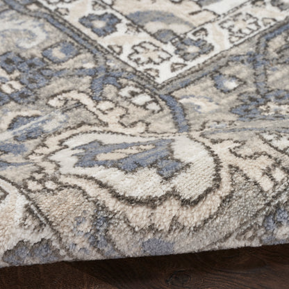 Nourison Home Quarry  Ivory Blue  Transitional