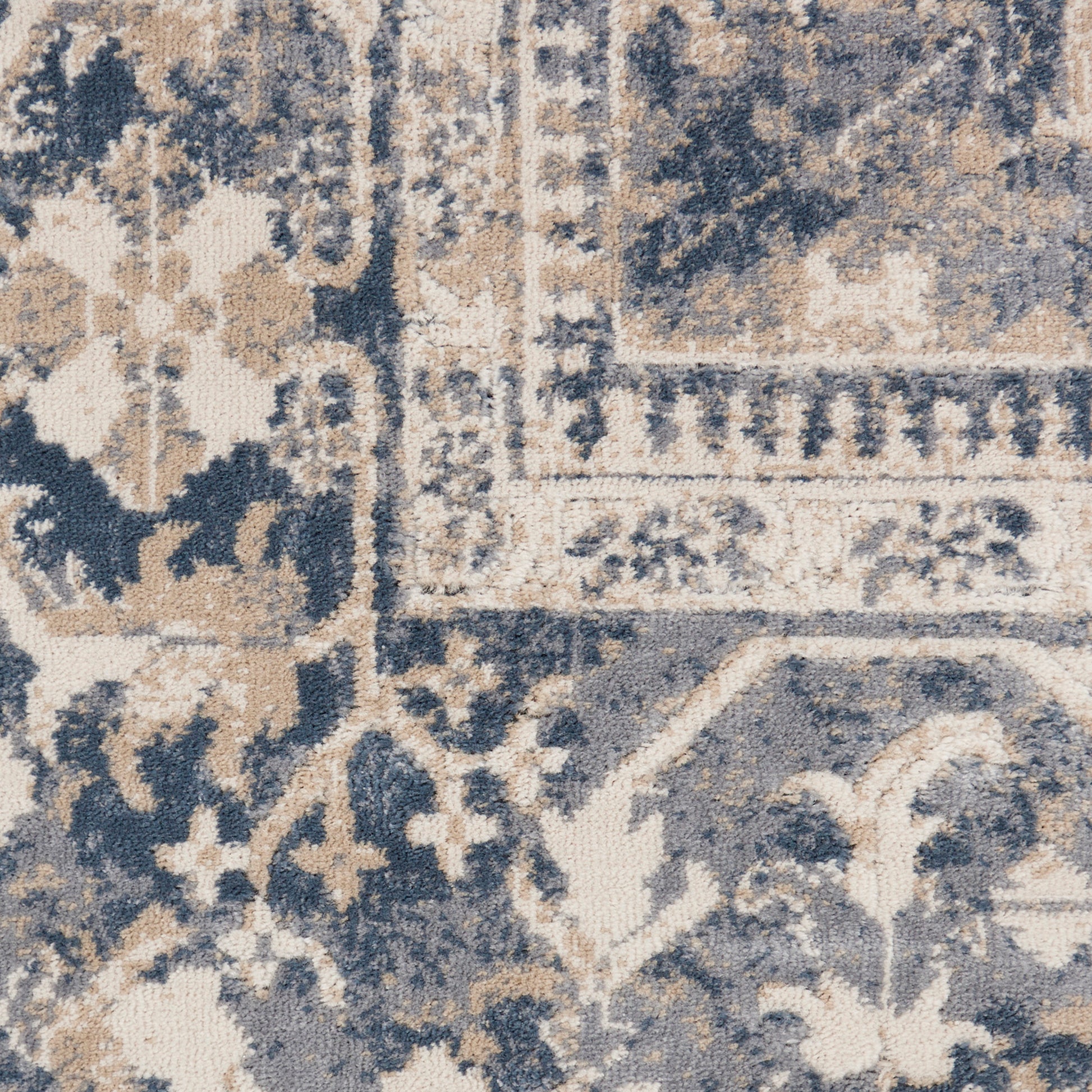 Nourison Home Malta  Ivory Blue  Traditional