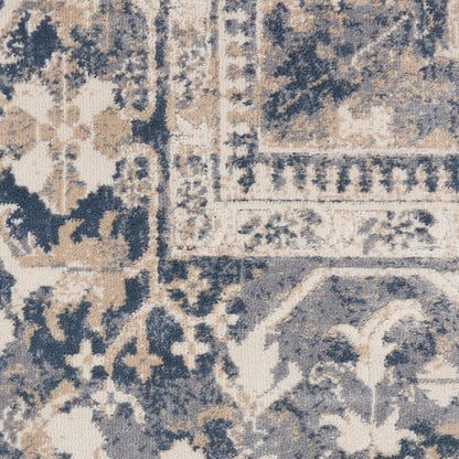 Nourison Home Malta  Ivory Blue  Traditional