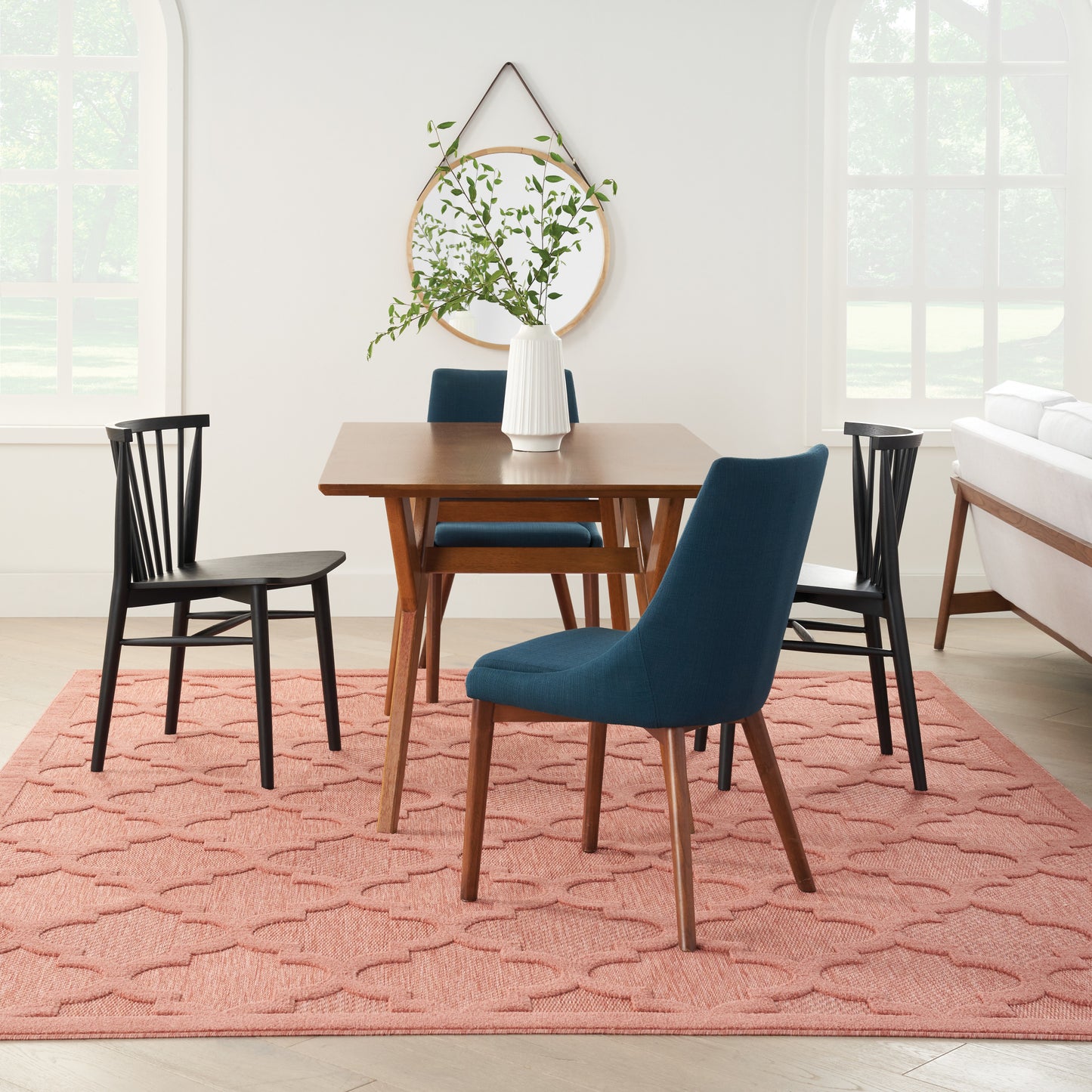 Nourison Home Easy Care  Coral Orange  Contemporary