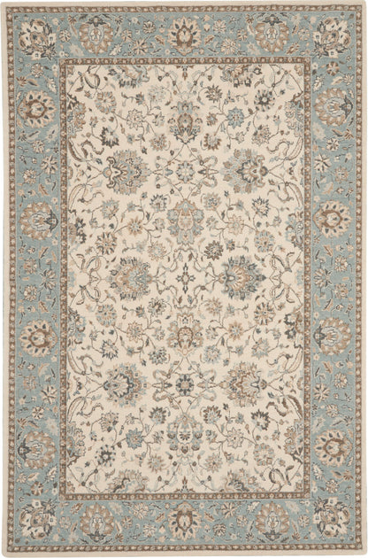 Nourison Home Living Treasures LI16 Ivory Aqua Traditional Loom-woven Rug