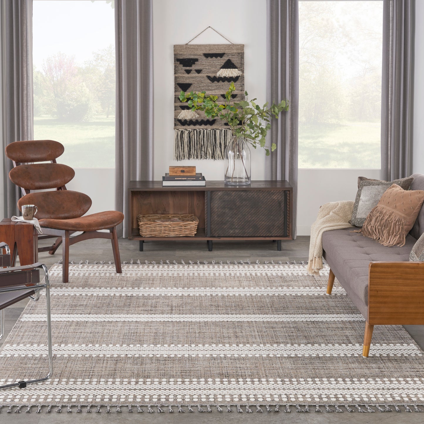 Nourison Home Asilah  Mocha Ivory  Contemporary