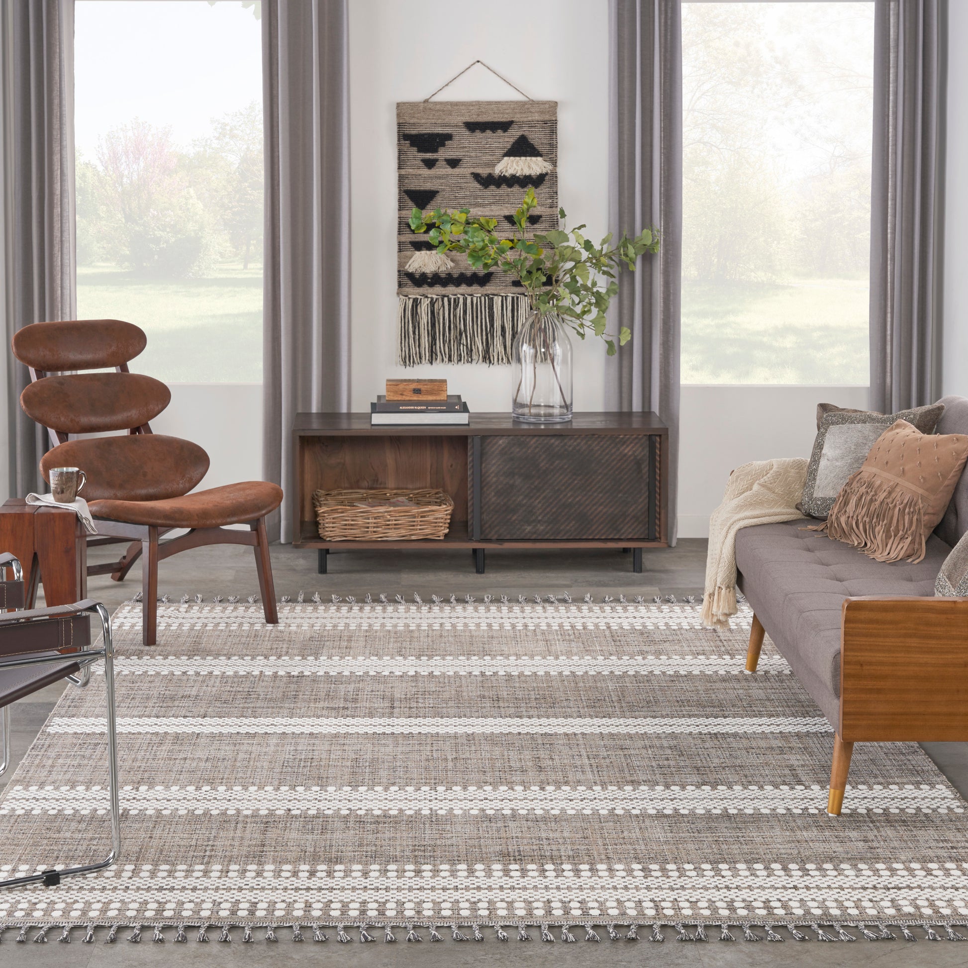 Nourison Home Asilah  Mocha Ivory  Contemporary