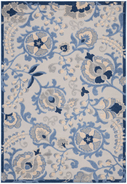 Nourison Home Aloha ALH17 Blue Grey Contemporary Power-loomed Rugs