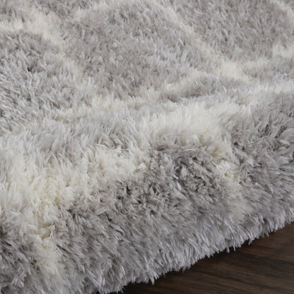Nourison Home Luxe Shag  Grey Ivory  Contemporary