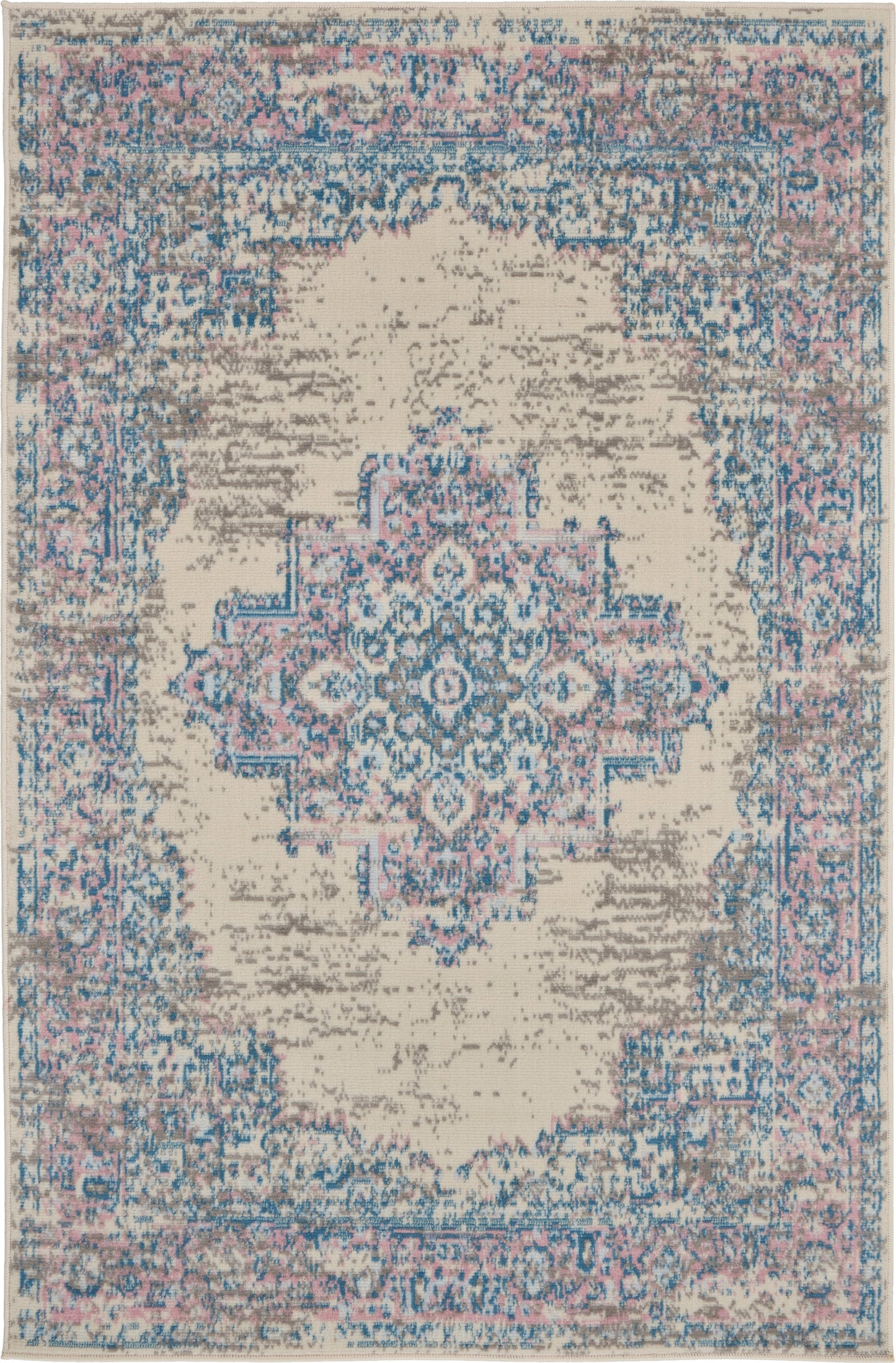 Nourison Home Grafix GRF14 Ivory Pink Transitional Power-loomed Rug