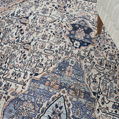 Nourison Home Grand Washables  Ivory Blue  Traditional