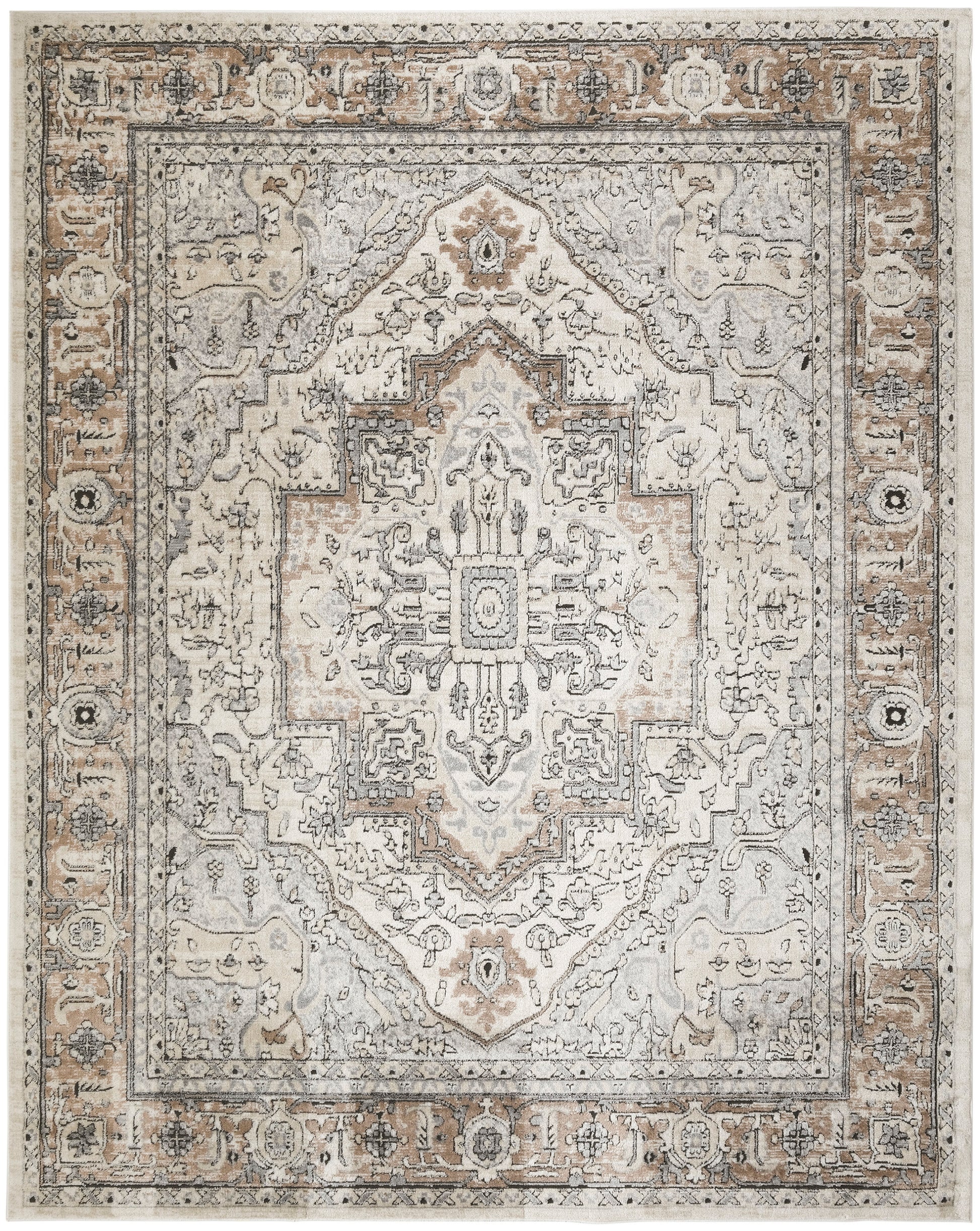 Nourison Home Quarry  Ivory Grey Taupe  Traditional