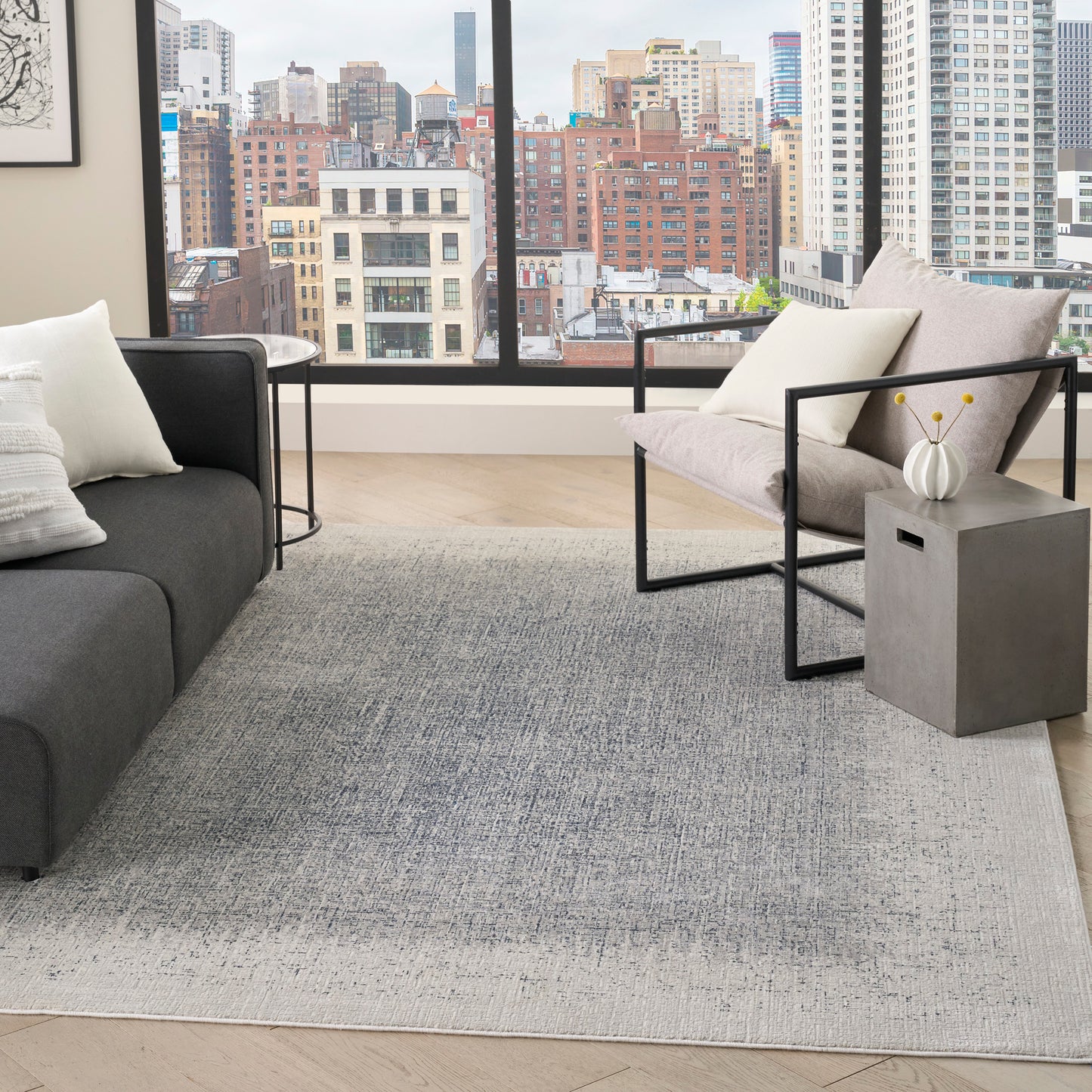 DKNY Grand Street  Ivory Blue  Contemporary