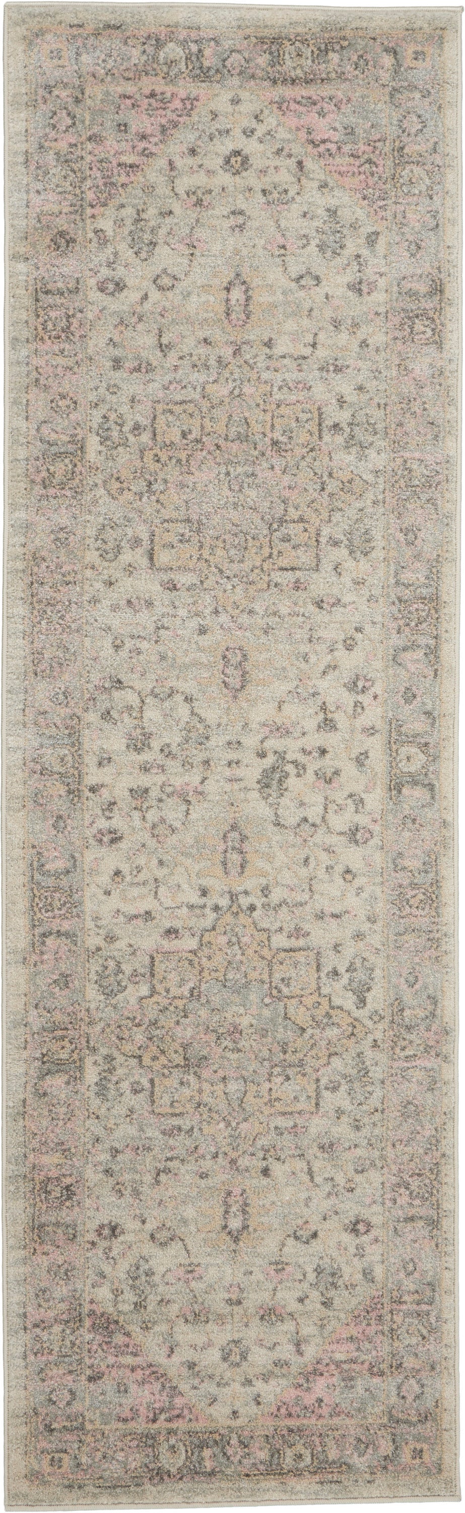 Nourison Home Tranquil TRA06 Ivory Pink Transitional Power-loomed Rug