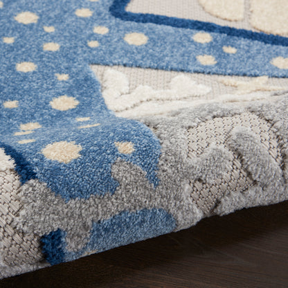 Nourison Home Aloha  Blue Grey  Contemporary