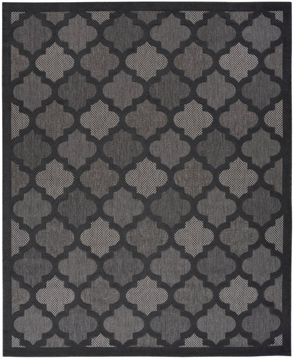 Nourison Home Easy Care NES01 Charcoal Black Contemporary Flat Weave Rug