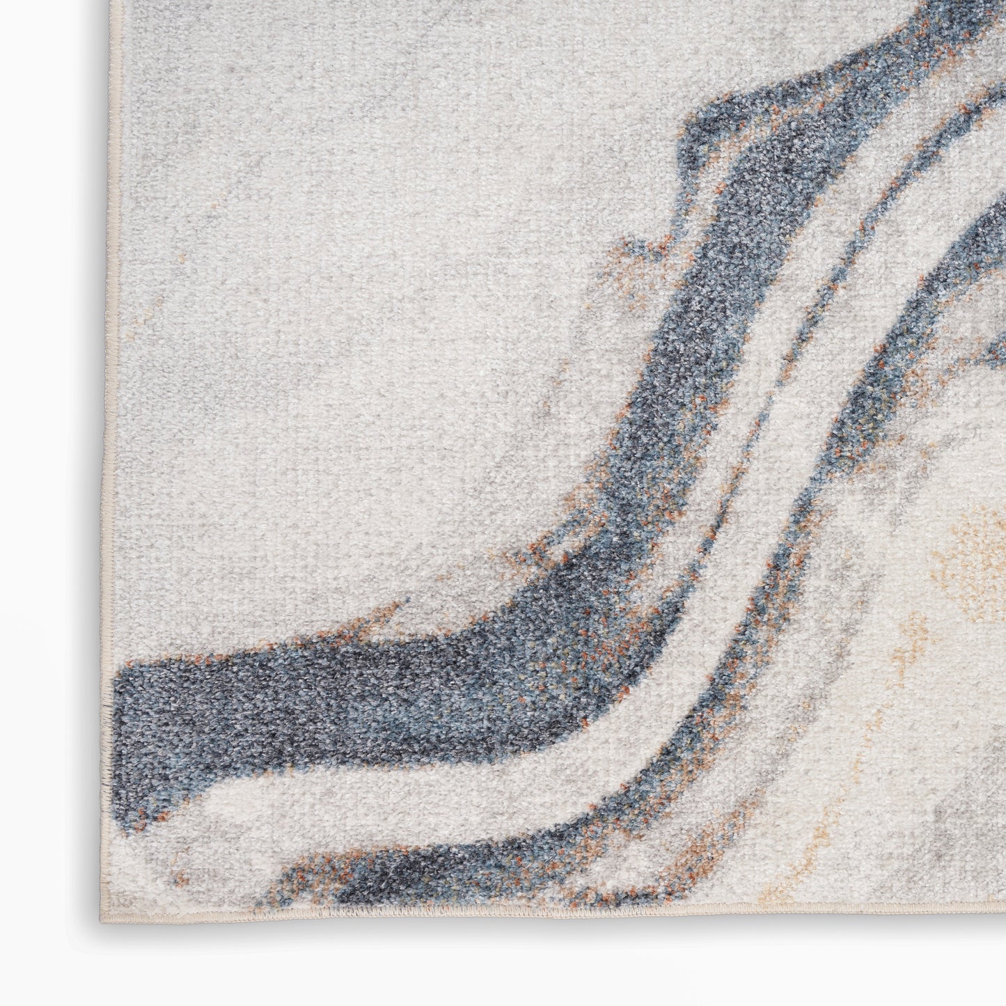 Nourison Home Astra Machine Washable  Ivory Blue  Contemporary