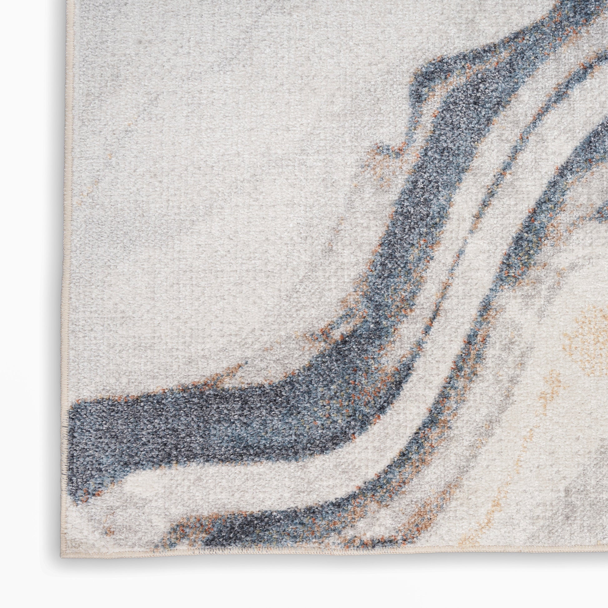 Nourison Home Astra Machine Washable  Ivory Blue  Contemporary