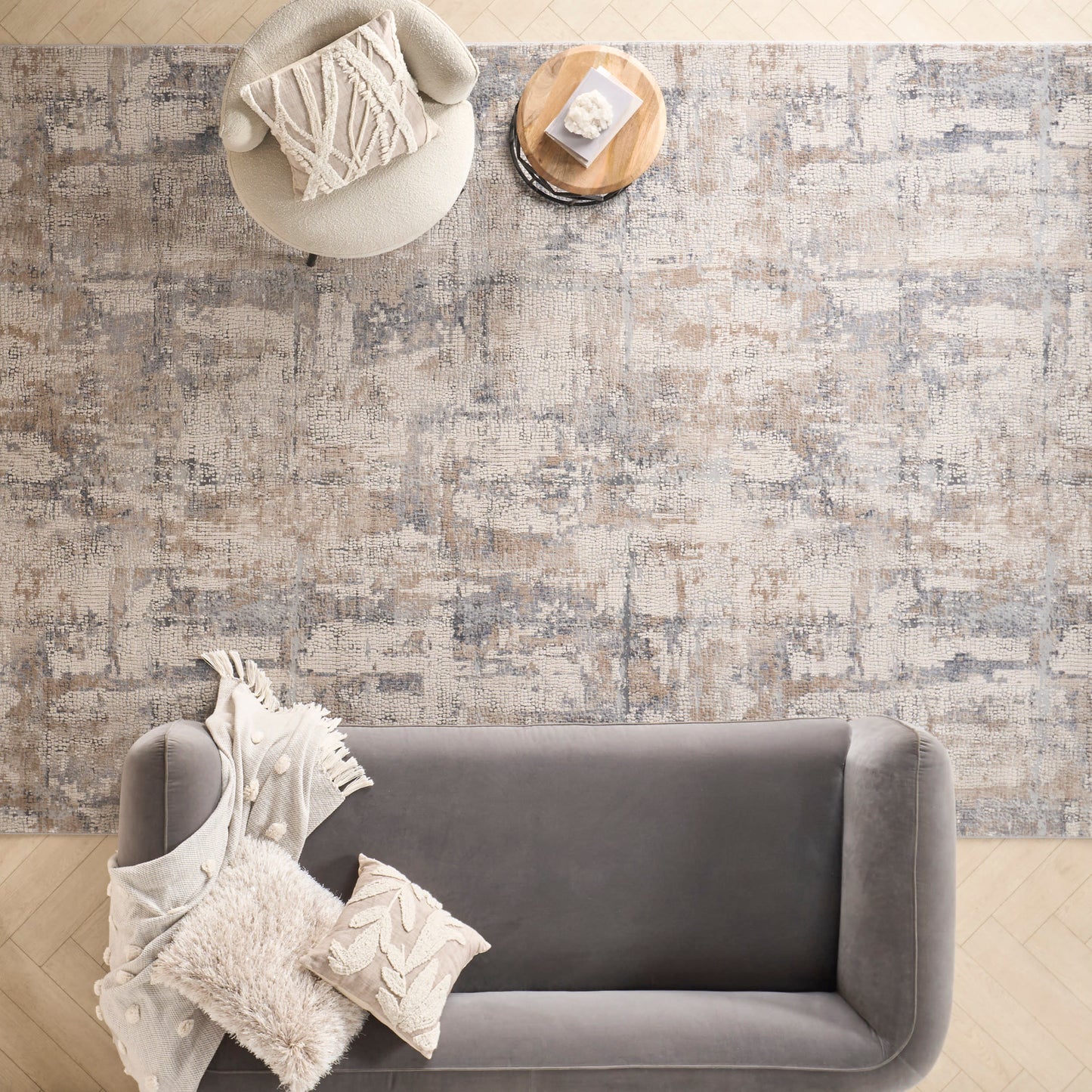 Nourison Home Rustic Textures  Beige Grey  Contemporary
