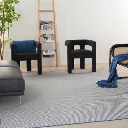 Nourison Home Courtyard  Ivory Blue  Contemporary