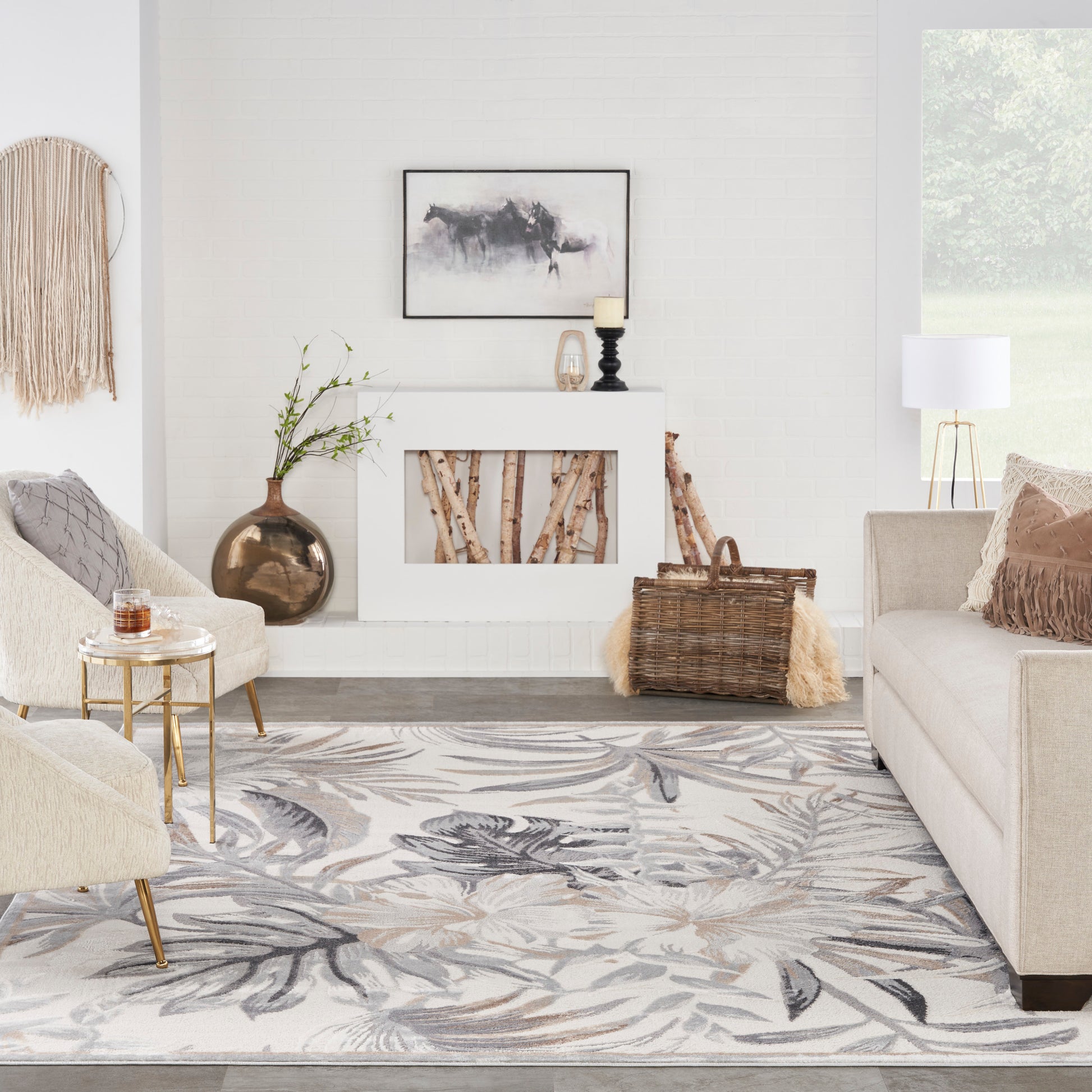 Nourison Home Seaside  Ivory Grey  Contemporary