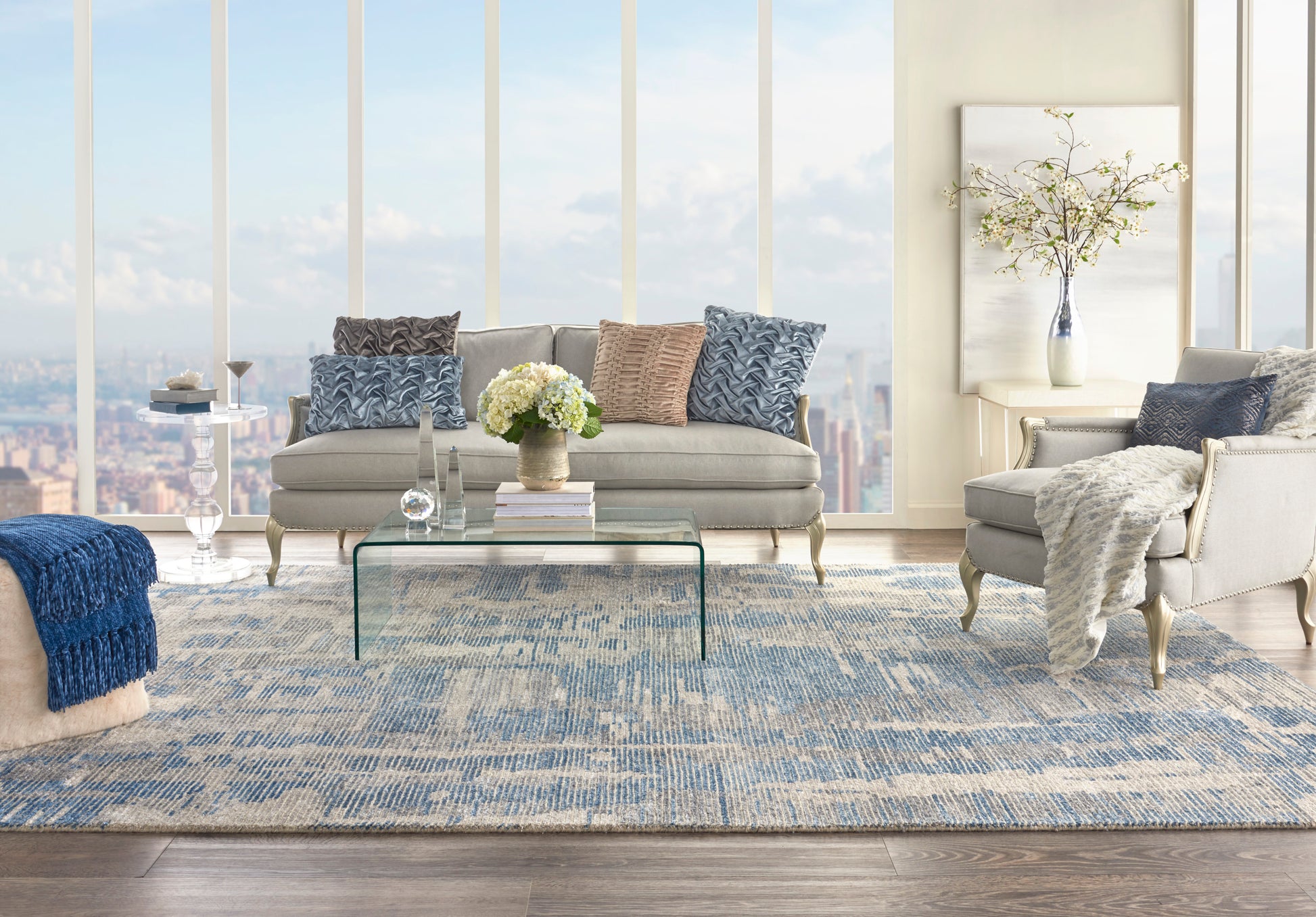 Nourison Home Ellora  Blue  Contemporary