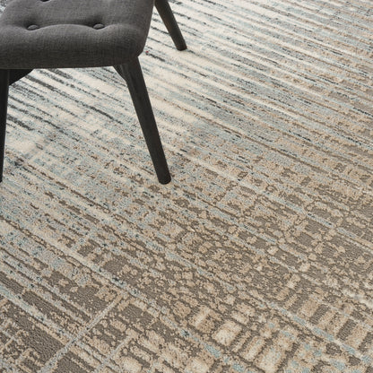 Nourison Home Marmara  Teal Grey  Contemporary