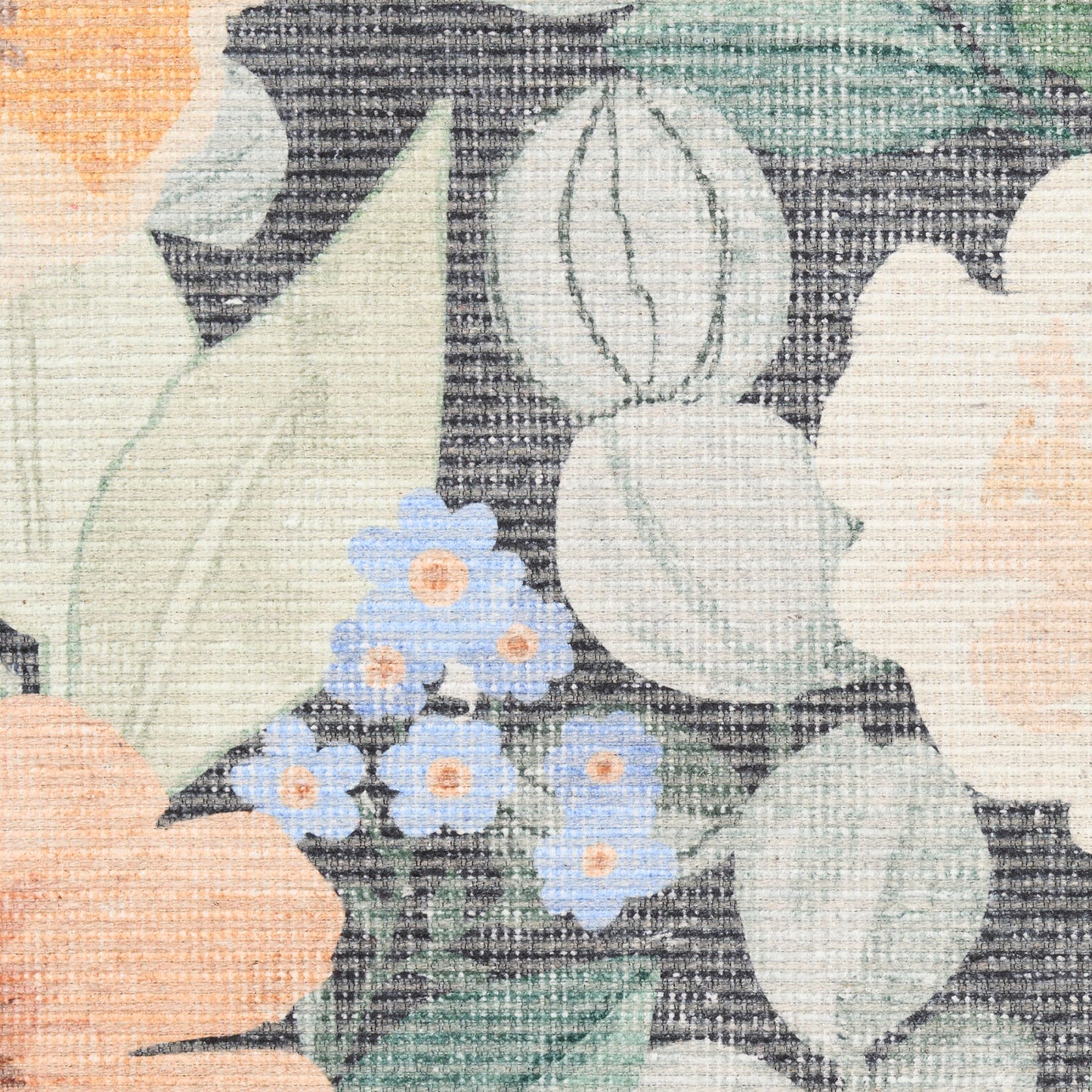 Nourison Home Botanical Washables  Charcoal Multicolor  Contemporary