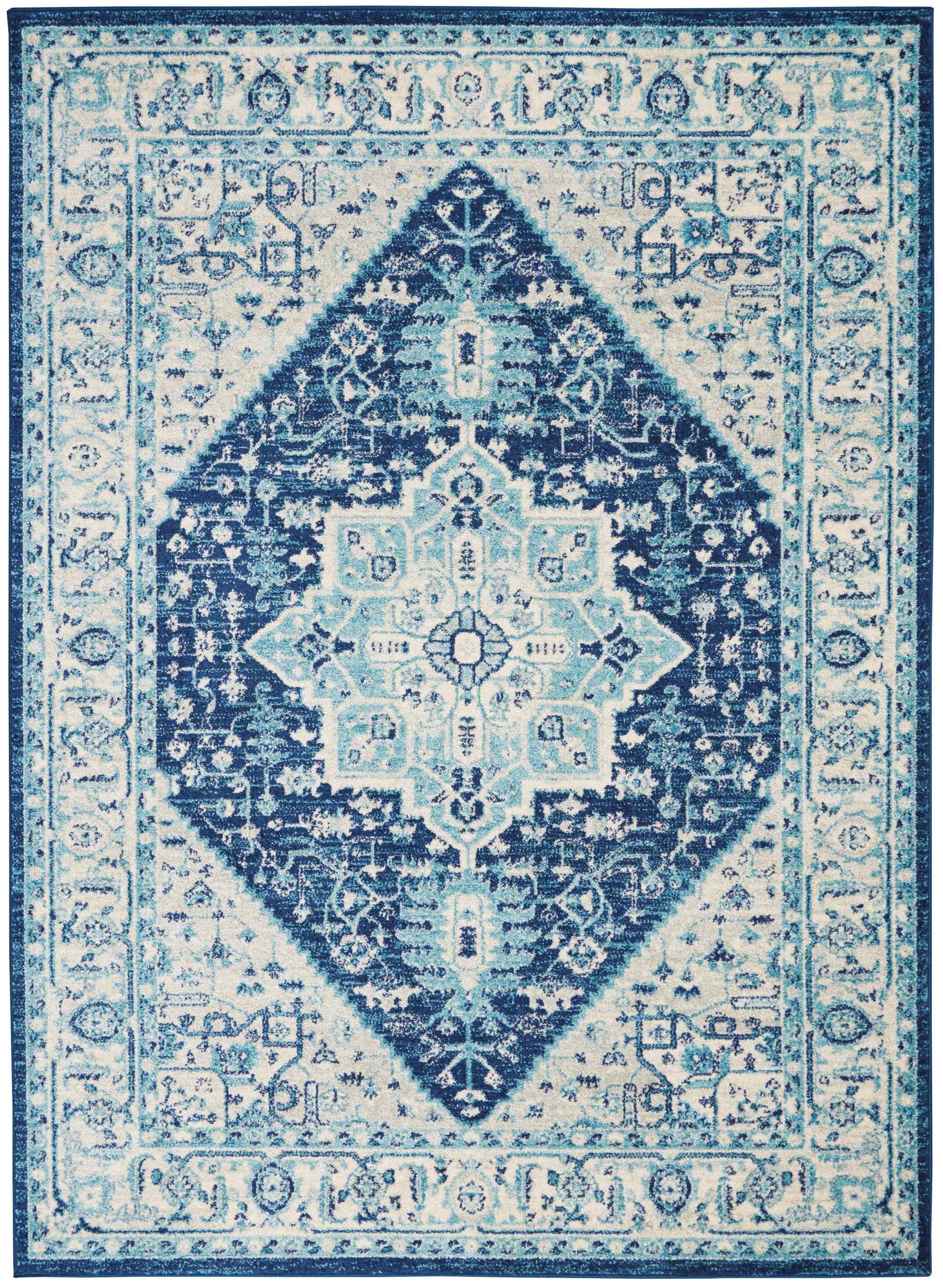 Nourison Home Tranquil  Ivory Navy  Transitional