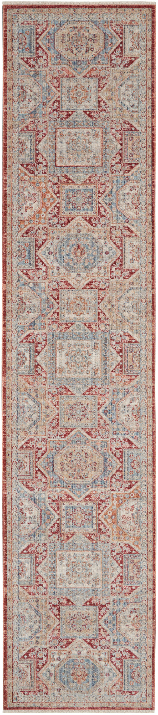 Nourison Home Homestead HMS02 Blue Brick Traditional Power-loomed Rug