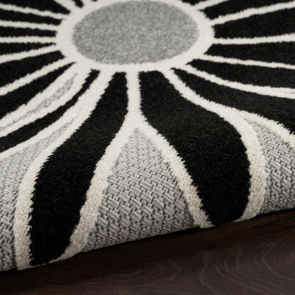 Nourison Home Aloha  Black White  Contemporary