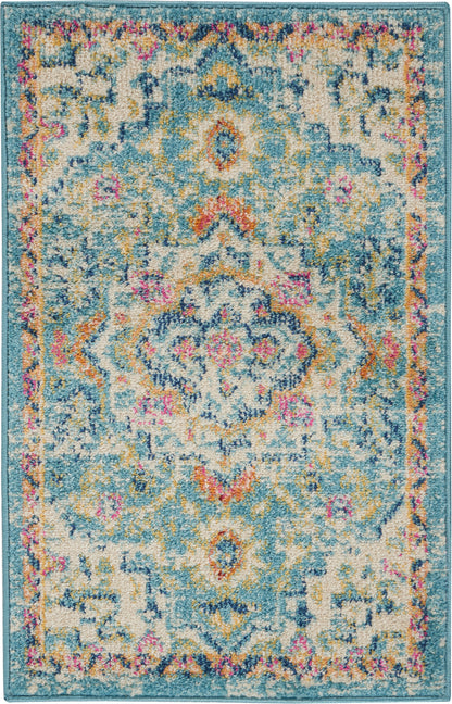 Nourison Home Passion PSN25 Ivory Light Blue Transitional Power-loomed Rugs
