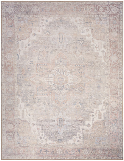 Nourison Home Vintage Washables VWS07 Light Blue Traditional Flat Weave Rug