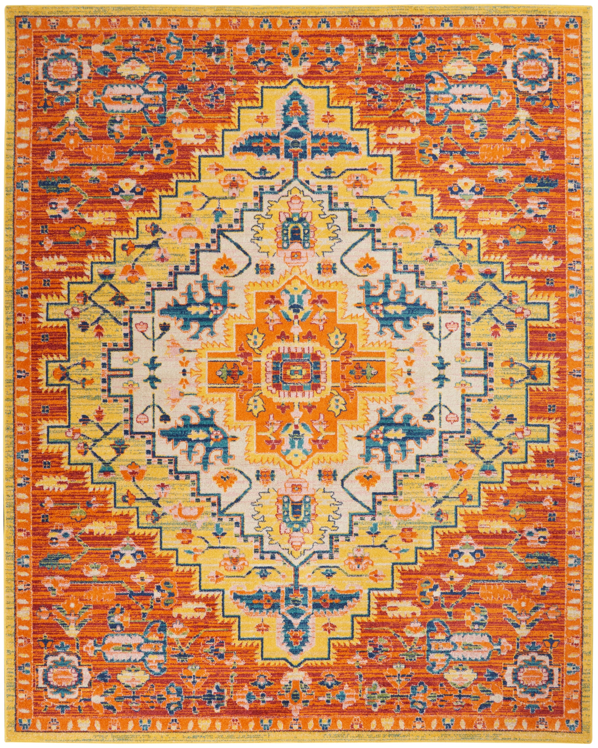 Nourison Home Allur  Red Multicolor  Transitional