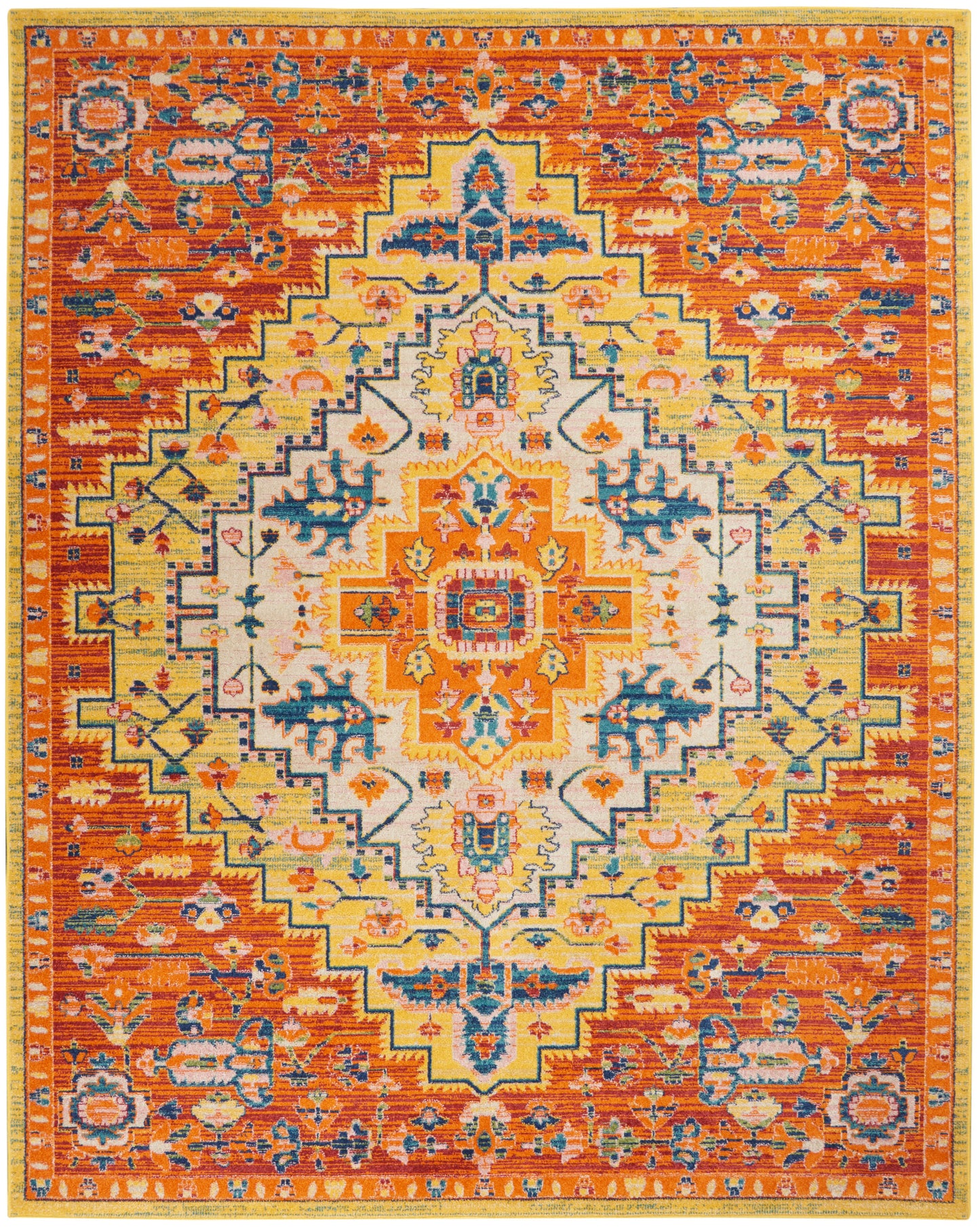 Nourison Home Allur ALR04 Red Multicolor Transitional Power-loomed Rug