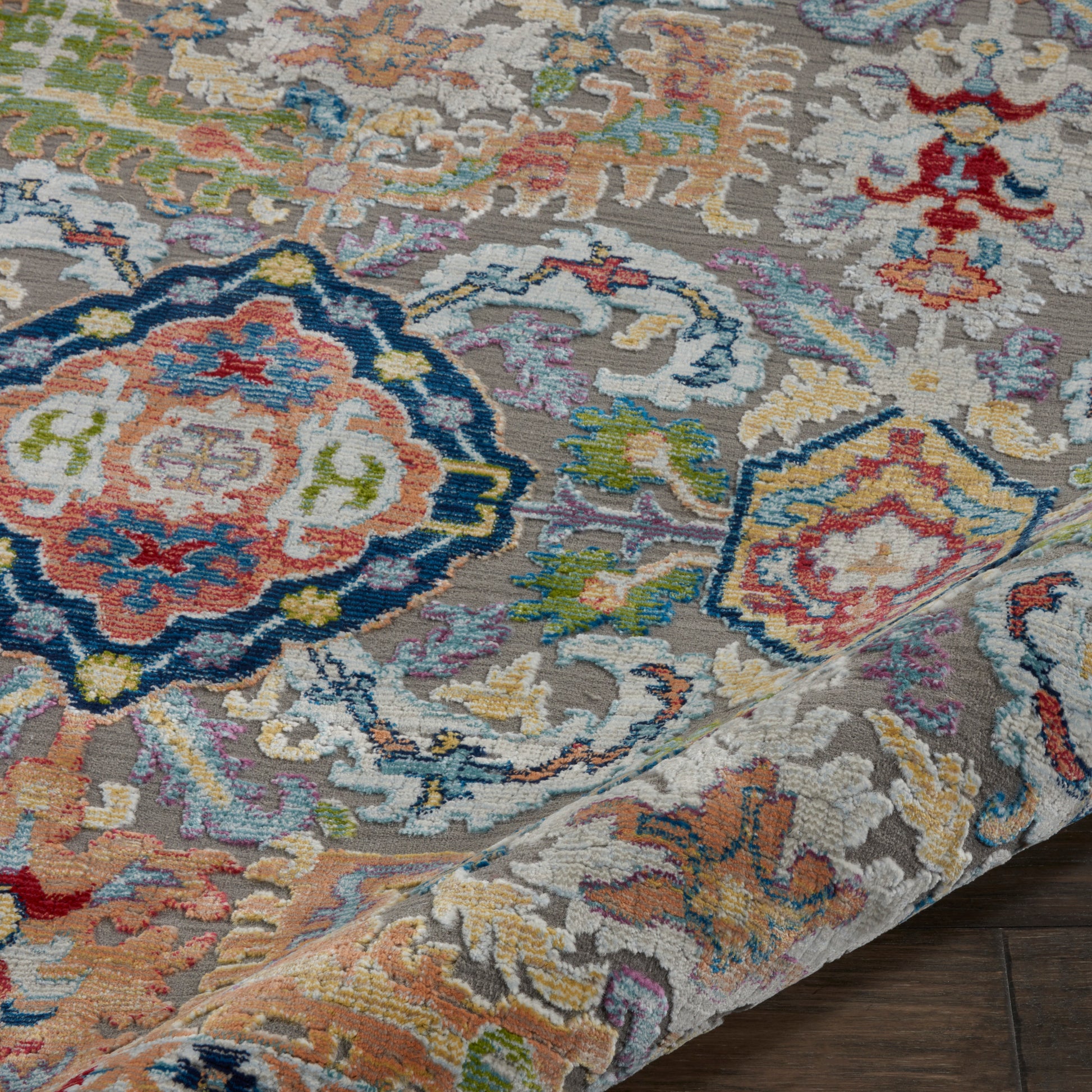 Nourison Home Ankara Global  Grey Multicolor  Traditional