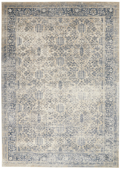 Nourison Home Malta  Ivory Blue  Traditional