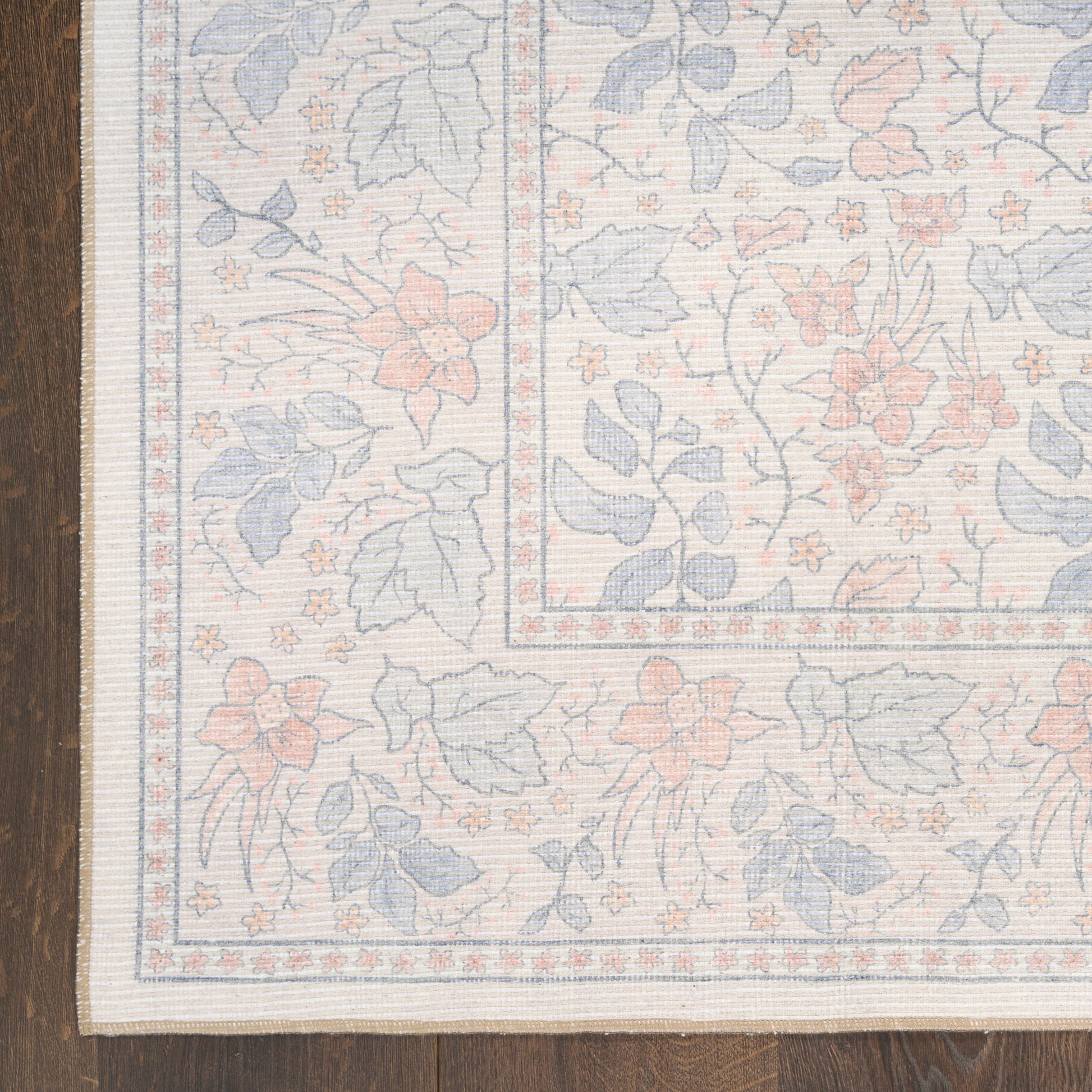 Nourison Home Botanical Washables  Ivory Multicolor  Contemporary