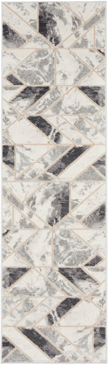 Nourison Home Elation ETN11 Ivory Grey Contemporary Power-loomed Rug