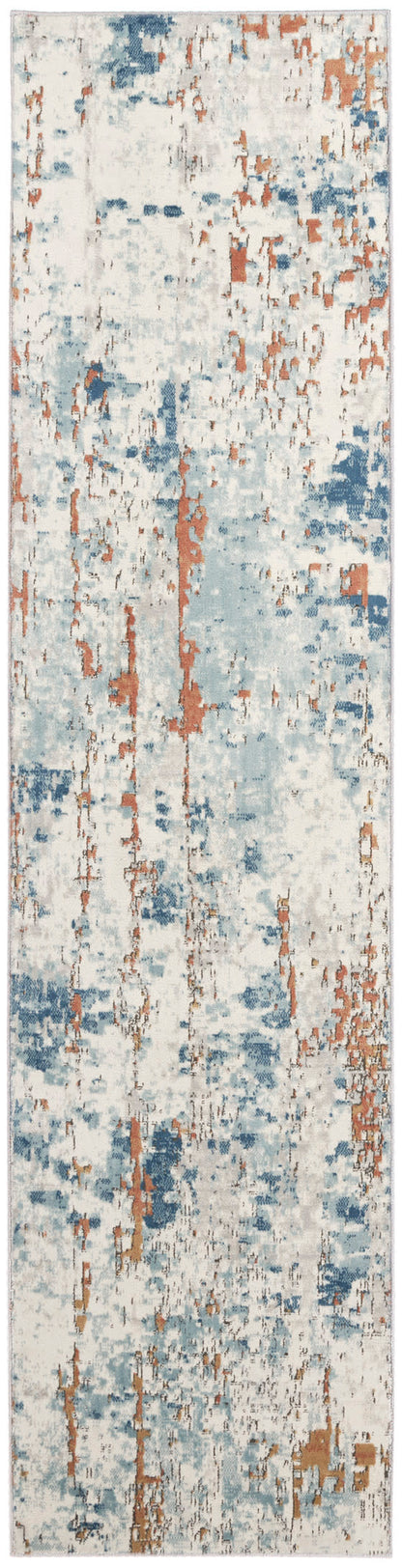 Nourison Home Quarry QUA01 Beige Blue Rust Contemporary Power-loomed Rugs