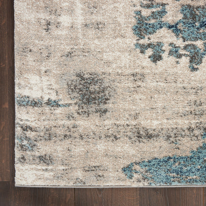 Nourison Home American Manor  Ivory Blue  Contemporary