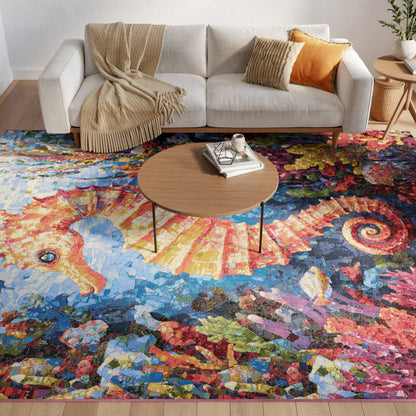 Nourison Home Color Splash  Multicolor  Contemporary